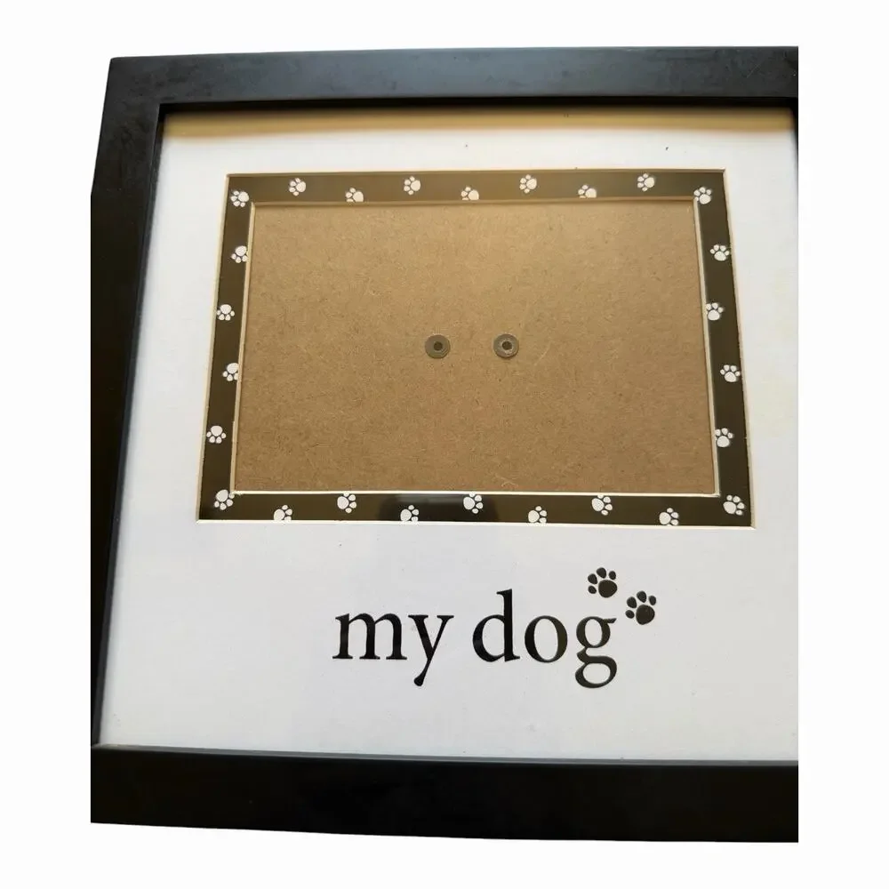 Prinz “My Dog” Black Wood Picture Frame 4x6 Pet Photo Frame Set of 2 Easel/Wall